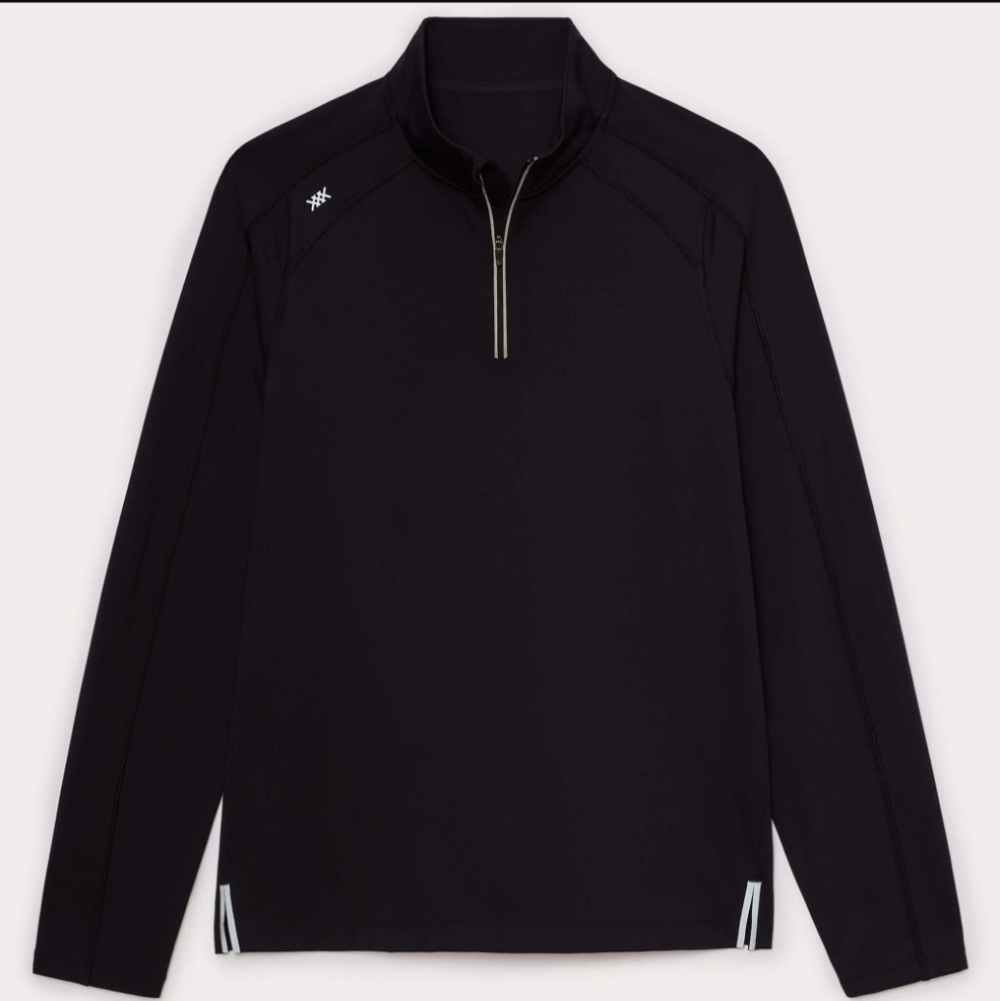 Rhone Men's Rise 1/4 Zip Pullover Sweater - Black - Picture 3 of 6
